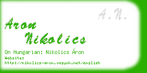 aron nikolics business card