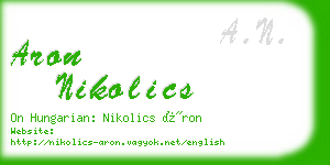 aron nikolics business card